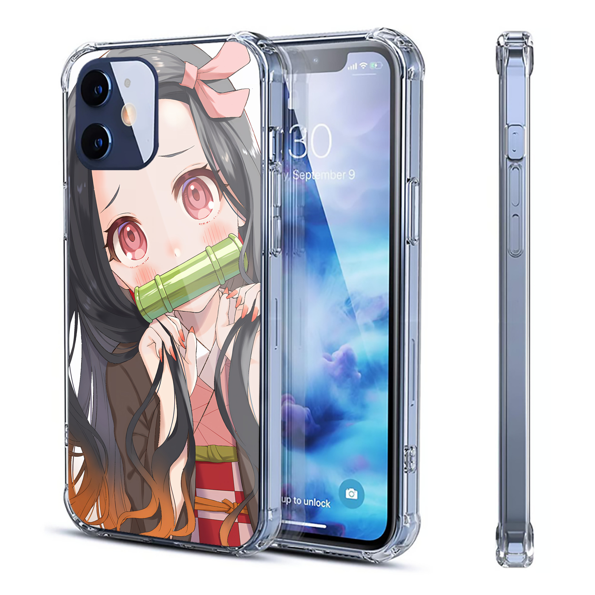 （画像用） 鬼滅の刃（きめつのやいば）竈門 禰󠄀豆子／かまど ねずこ Kamado Nezuko 【iPhone 12シリーズ対応】透明スマホケース（クリアソフトケース）